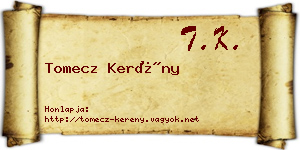 Tomecz Kerény névjegykártya